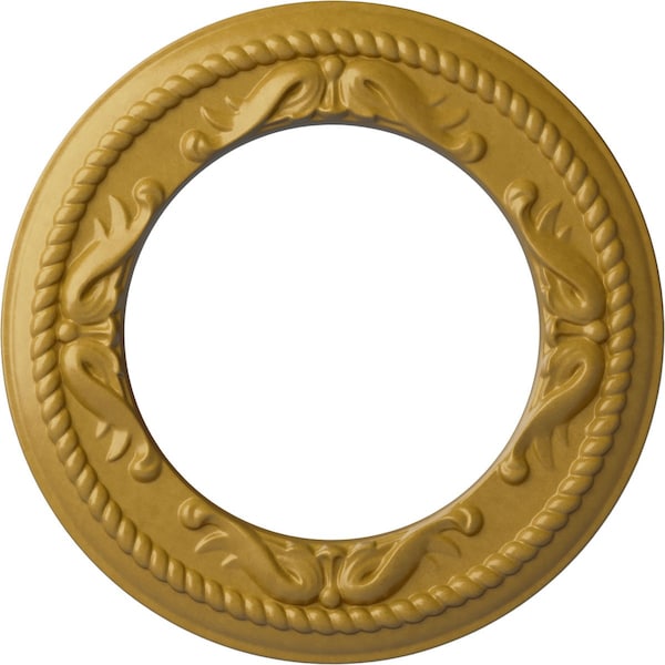 Ekena Millwork Roped Medway Medallion (Canopies up to 7 1/2"), 12 1/4"OD x 7 1/2"ID x 7/8"P, Iridescent Gold CM12MEIGS - main
